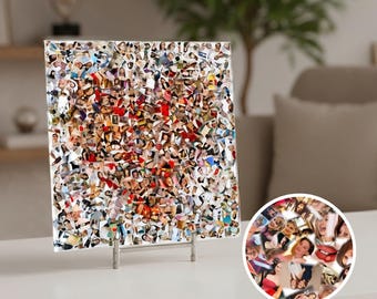 Personalized Lovers Gift "Heart" + VIDEO! | Custom Couple Mosaic Gift Made from Your Memories