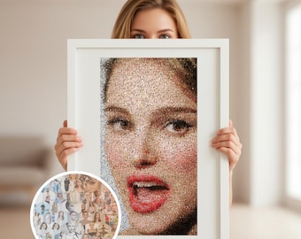 Personalized Photo Mosaic Portrait: Custom Digital Art Gift (Digital File)