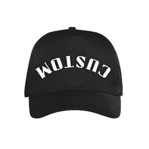Casquette de baseball camionneur avec texte à l&#39;envers brodé personnalisé Chapeau de texte à l&#39;envers personnalisé