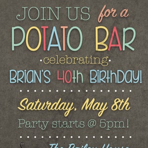 Potato Party Birthday Invitation