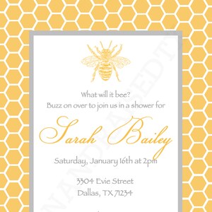 Honingbij baby shower uitnodiging