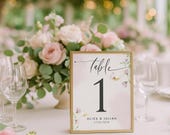 Pastel Floral Watercolor Table Card | Printable & Editable Table Numbers | Pastel Wedding Table Number Template |Table Card for Celebrations