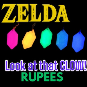 Glowing Zelda Rupee Keychain