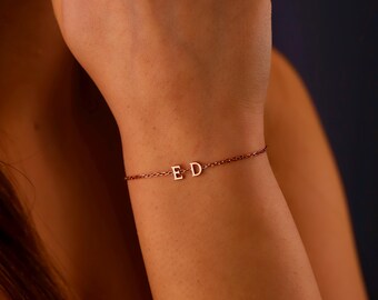 Custom Initial Bracelet: Sterling Silver Personalized Letter Jewelry