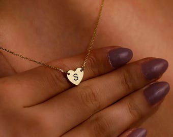 Handmade Initial Heart Choker: Personalized Sterling Silver Letter Necklace