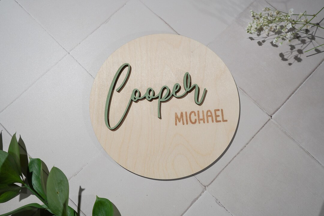 Custom Baby Name Sign | Wood Sign for Name Reveal | Personalized Baby ...