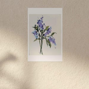 Lilac Wall Art Print, Purple Flower Botanical Poster, Cottagecore Floral Decor, Lilac Bloom Wall Print, Spring Nature Art Print