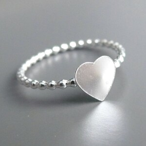 Heart Ring | Bridesmaid Ring | Heart Shape Ring | Tiny Heart Ring | 925 Sterling Silver Heart Ring Stackable Ring | Silver Stacking Ring