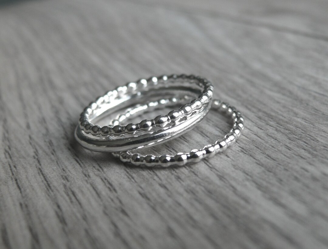 Sterling Silver Stacking Rings | Sterling Silver Stacker Ring Set of 3 ...