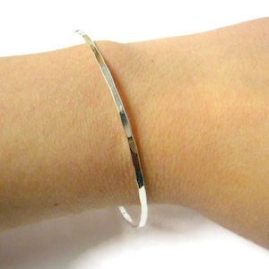 Sterling silver bangle bracelet Hammered Silver bangle sterling silver bracelet stacking bangle layering bracelet