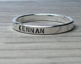 Personalized ring sterling silver name rings stackable name ring Custom name ring mothers ring baby name ring date ring