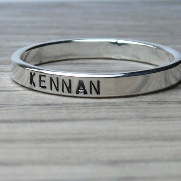 Personalized ring sterling silver name rings stackable name ring Custom name ring mothers ring baby name ring date ring