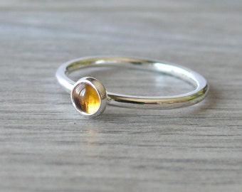 Natural citrine ring sterling silver ring • Gemstone ring • Silver citrine ring