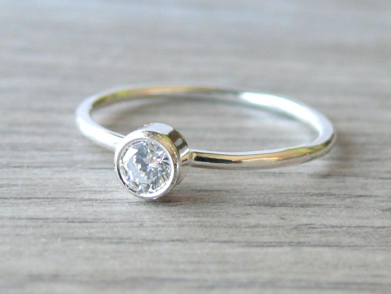 Cubic zirconia ring sterling silver stacking gemstone ring sterling silver ring stack ring silver jewellery