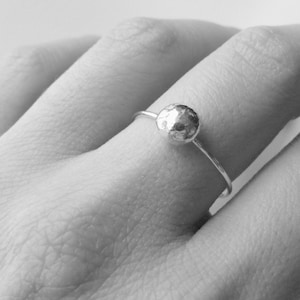 Sterling silver ring • Silver ball ring • Sterling silver stacking ring • Stackable ring • Silver nugget • Recycled silver ring Eco Friendly