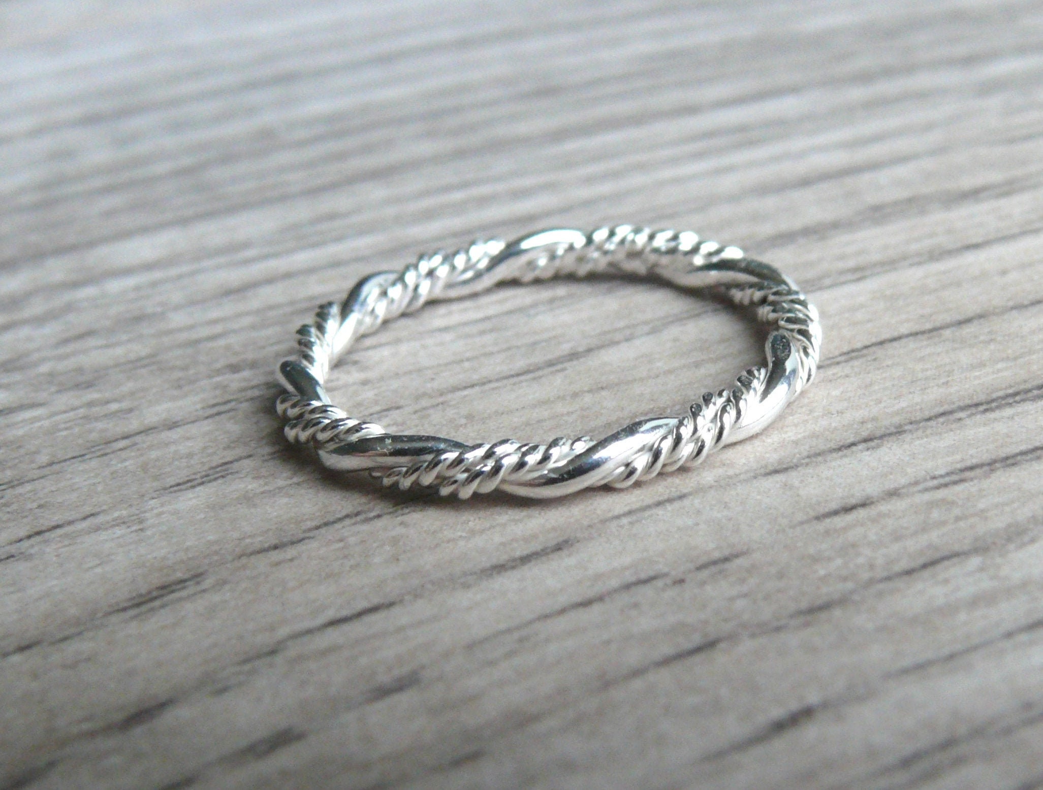 Triple Twist Ring | Vine Ring Wedding Band | Sterling Silver Twisted …