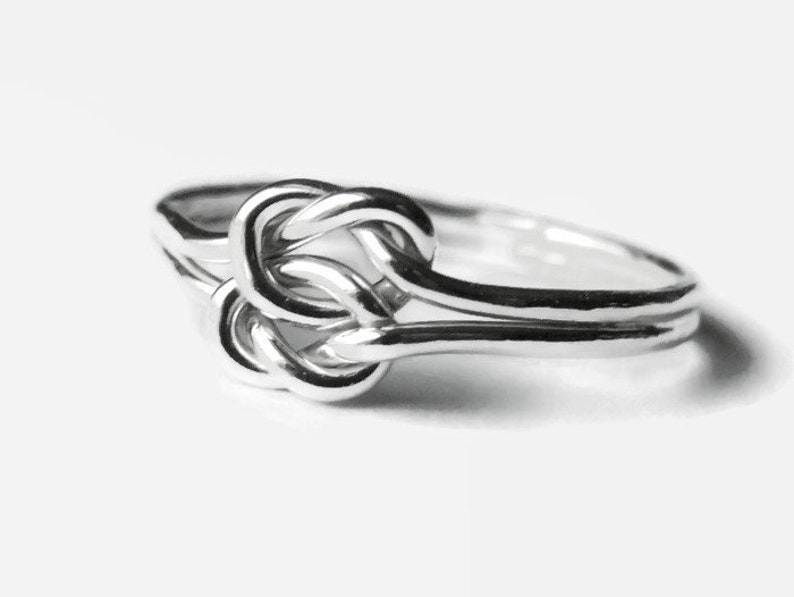 Double love knot ring Infinity knot ring Sterling silver | Etsy