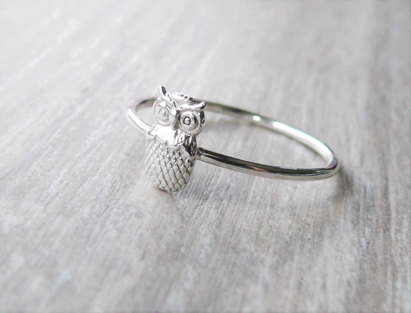Silver owl ring &bull; 925 sterling silver ring &bull; Owl jewelry &bull; Silver bird ring &bull; Bi