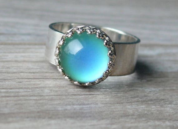 Mood ring sterling silver mood ring, color changing ring, mood ...
