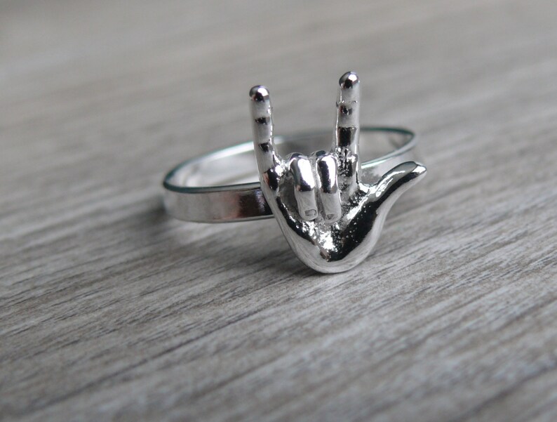 ASL I Love You Ring • Sterling Silver Love Ring • ASL Jewelry • I Love ...