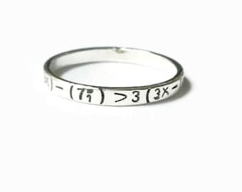 I <3 U Ring, I heart u, I love you ring, love you ring, liebe, liebe formel, math geek nerd geschenk sterling silber