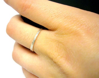 Handmade Sterling Silver Stacking Ring, Super Skinny Band