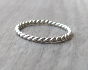 Sterling silver ring twist ring everyday ring Sterling silver stacking rings stack ring stackable ring rope jewelry
