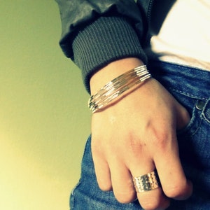 Sterling silver bangle bracelet set 7 bangles sterling silver bracelet hammered silver bangle stacking bangle stacking bracelet