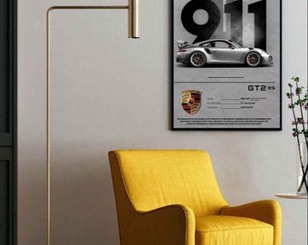 Porsche GT2 RS Poster – Automotive Wall Art, Car Enthusiast Gift (Digital Download)