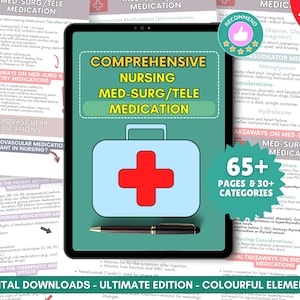 Med-Surg/Tele Meds Bundle, Nursing Study Guide, Med Surg Notes, Medical-Surgical, Nursing bundle, Nursing School, Disorders, Nursing Notes