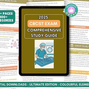 CRCST Study Guide, 9th Edition Sterile Processing Notes, SPD Study notes, Surgical Instruments, Crcst Review 2025, Cbspd tech study guide