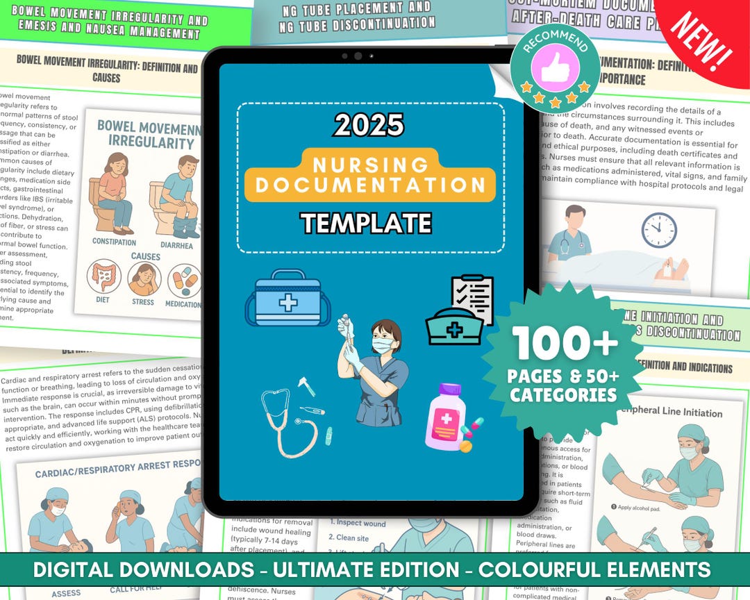 Nursing Documentation Template, Nurse Charting Guide, Documentation ...
