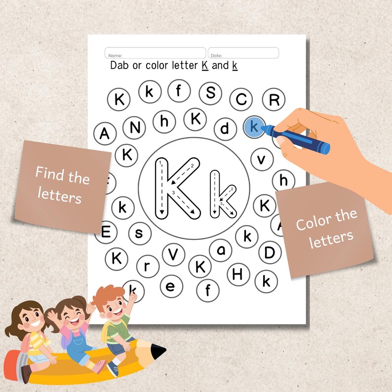 Alphabet Find and Color Worksheets: ABC Letter Hunt, Preschool Learning ...
