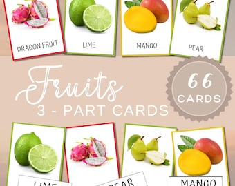 Cartes-éclair Montessori Fruits & Baies : Cartes d'apprentissage réalistes PDF