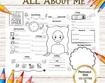 Feuille de travail Tout sur moi | Rentrée scolaire, activité du premier jour (PDF)