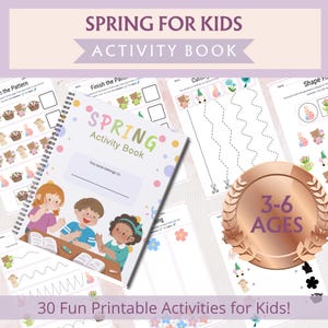 Spring Activity Pack for Kids | 30 Printable Worksheets | Preschool and Kindergarten Learning | Fun Educational Games | PDF Instant Download