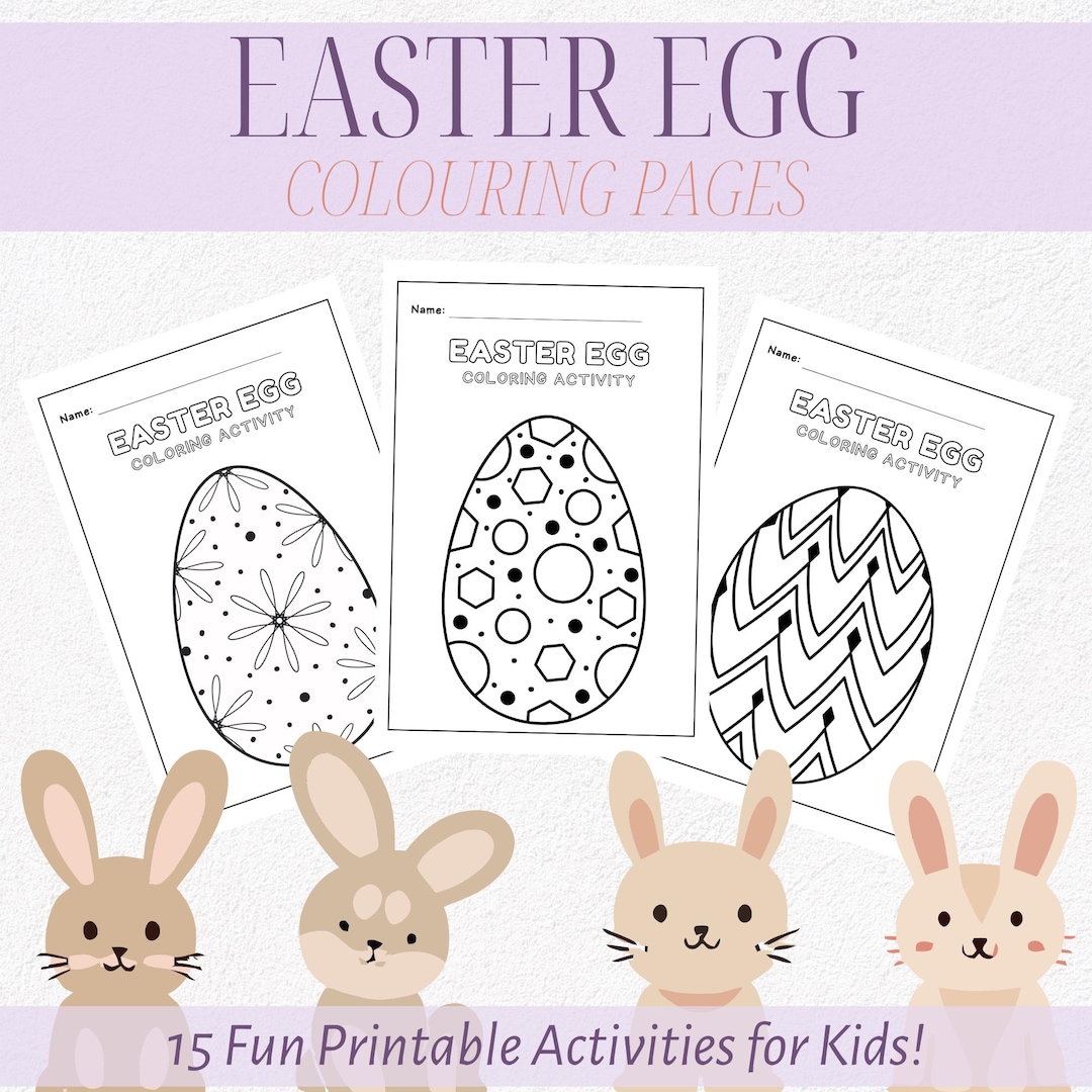 Easter Egg Coloring Pages: 15 Fun Spring Activities (digital Download ...