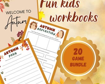 Cahiers d'exercices d'automne amusants pour les enfants - Lot de 20 feuilles d'activités imprimables