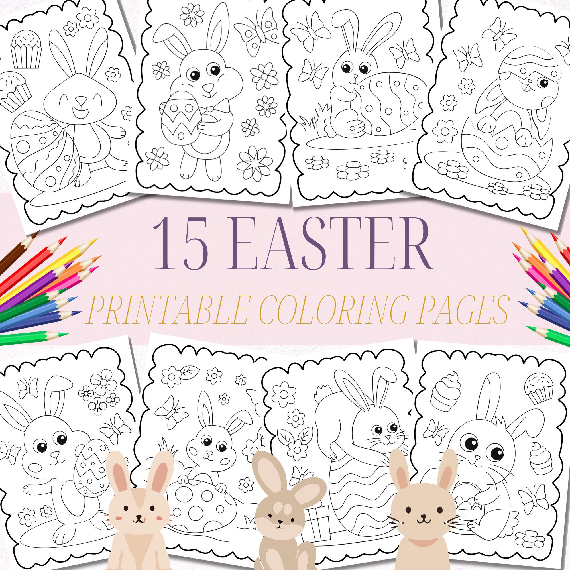 15 Easter Coloring Pages: Kids Printable Activity & Greeting Cards ...