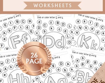 Feuilles d'exercices : recherche de lettres ABC, apprentissage préscolaire, téléchargement PDF