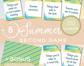 Jeu d'été 5 secondes : Défi fête imprimable (PDF)