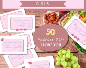 Notes de boîte à lunch imprimables pour filles : 50 affirmations positives PDF à télécharger