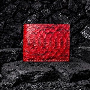 Leather Wallet for Men, Python Skin Leather Wallet, Gift for Men, Anniversary Gifts for Men, Bifold Wallet