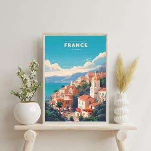 France Travel Print - Colourful Wall Art - France Travel Poster - Home Wall Art - St Tropez Poster - Travel Print - Gift for Traveller - Art
