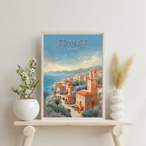 France Travel Print - Colourful Wall Art - France Travel Poster - Home Wall Art - St Tropez Poster - Travel Print - Gift for Traveller - Art