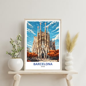 Barcelona Travel Print - Colourful Wall Art - Travel Poster - Home Wall Art - Spain Poster - Travel Print - Barcelona - Gift for Traveller