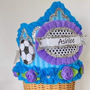 Customizable Soccer Birthday Crown: Handmade Crepe Paper Party Hat