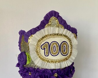 100th Birthday Crown, 100th birthday hat, adult birthday party hat, 100 or any number, customize it!!