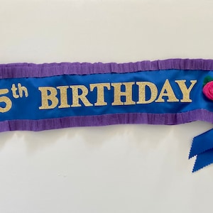 85th  Birthday Sash -customize with any number - adjustable for adult or child