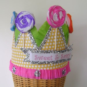 Lollipop Birthday Crown: Candy Land Party Hat, Sweet & Sassy